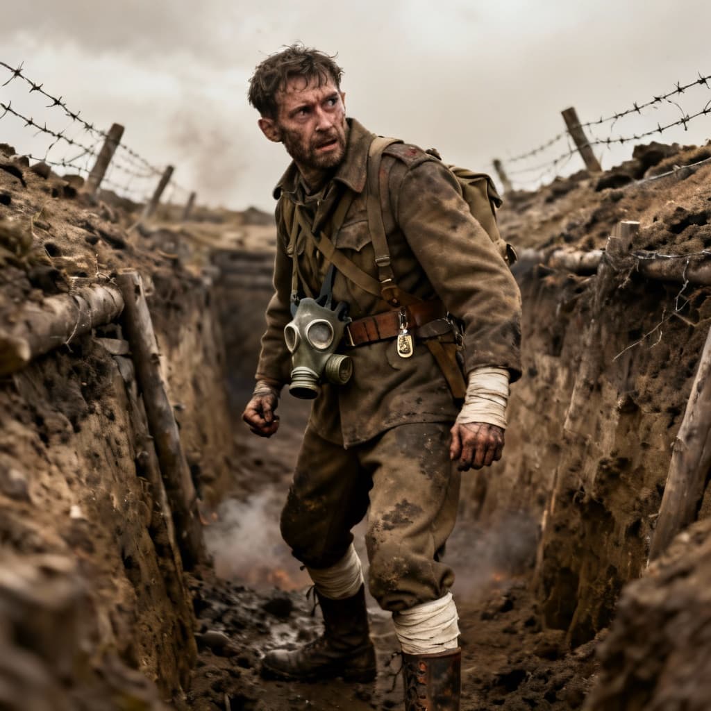 Shell-Shocked Trench Soldier